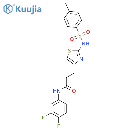 N-(3,4-difluorophenyl)-3-[2-(4-methylbenzenesulfonamido)-1,3-thiazol-4-yl]propanamide structure