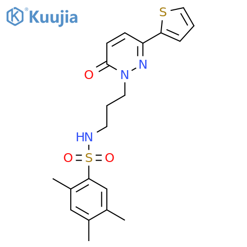 2,4,5-trimethyl-N-{3-[6-oxo-3-(thiophen-2-yl)-1,6-dihydropyridazin-1-yl]propyl}benzene-1-sulfonamide structure