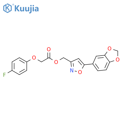 [5-(2H-1,3-benzodioxol-5-yl)-1,2-oxazol-3-yl]methyl 2-(4-fluorophenoxy)acetate structure