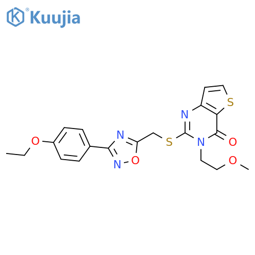 2-({[3-(4-ethoxyphenyl)-1,2,4-oxadiazol-5-yl]methyl}sulfanyl)-3-(2-methoxyethyl)-3H,4H-thieno[3,2-d]pyrimidin-4-one structure