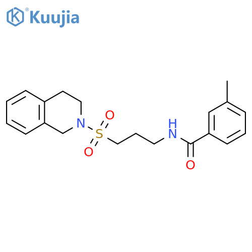 3-methyl-N-[3-(1,2,3,4-tetrahydroisoquinoline-2-sulfonyl)propyl]benzamide structure