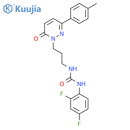 1-(2,4-difluorophenyl)-3-{3-[3-(4-methylphenyl)-6-oxo-1,6-dihydropyridazin-1-yl]propyl}urea structure