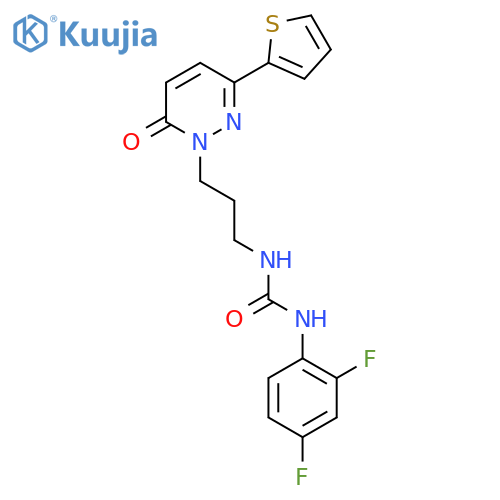 1-(2,4-difluorophenyl)-3-{3-[6-oxo-3-(thiophen-2-yl)-1,6-dihydropyridazin-1-yl]propyl}urea structure