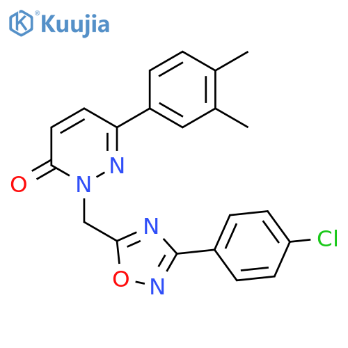 2-{[3-(4-Chlorophenyl)-1,2,4-oxadiazol-5-yl]methyl}-6-(3,4-dimethylphenyl)-2,3-dihydropyridazin-3-one structure