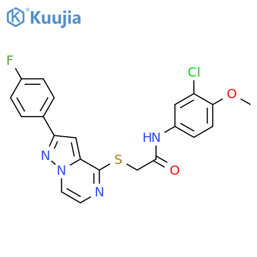 N-(3-chloro-4-methoxyphenyl)-2-{[2-(4-fluorophenyl)pyrazolo[1,5-a]pyrazin-4-yl]sulfanyl}acetamide structure