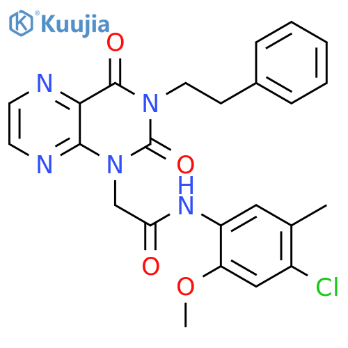 N-(4-chloro-2-methoxy-5-methylphenyl)-2-[2,4-dioxo-3-(2-phenylethyl)-1,2,3,4-tetrahydropteridin-1-yl]acetamide structure