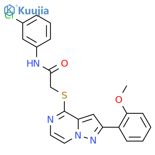 N-(3-chlorophenyl)-2-{[2-(2-methoxyphenyl)pyrazolo[1,5-a]pyrazin-4-yl]sulfanyl}acetamide structure