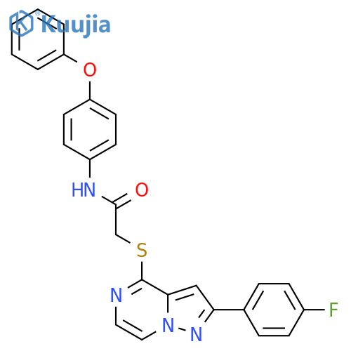 2-{[2-(4-fluorophenyl)pyrazolo[1,5-a]pyrazin-4-yl]sulfanyl}-N-(4-phenoxyphenyl)acetamide structure