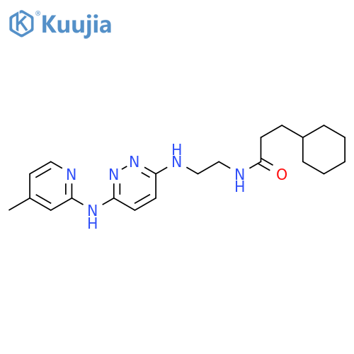 3-cyclohexyl-N-[2-({6-[(4-methylpyridin-2-yl)amino]pyridazin-3-yl}amino)ethyl]propanamide structure