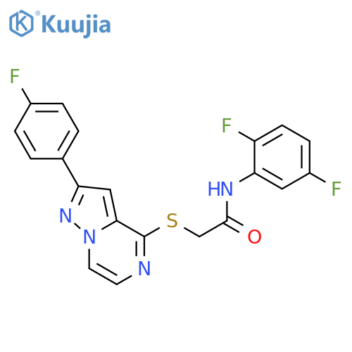 N-(2,5-difluorophenyl)-2-{[2-(4-fluorophenyl)pyrazolo[1,5-a]pyrazin-4-yl]sulfanyl}acetamide structure