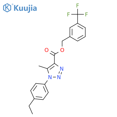 [3-(trifluoromethyl)phenyl]methyl 1-(4-ethylphenyl)-5-methyl-1H-1,2,3-triazole-4-carboxylate structure