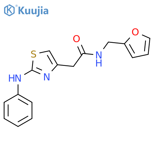 N-[(furan-2-yl)methyl]-2-[2-(phenylamino)-1,3-thiazol-4-yl]acetamide structure