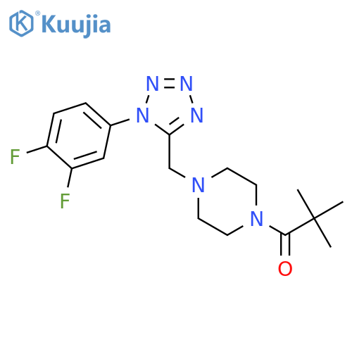1-(4-{[1-(3,4-difluorophenyl)-1H-1,2,3,4-tetrazol-5-yl]methyl}piperazin-1-yl)-2,2-dimethylpropan-1-one structure