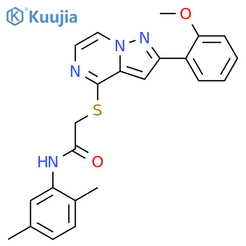N-(2,5-dimethylphenyl)-2-{[2-(2-methoxyphenyl)pyrazolo[1,5-a]pyrazin-4-yl]sulfanyl}acetamide structure