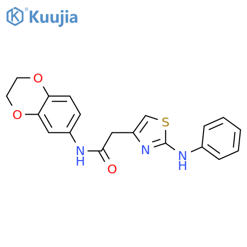 N-(2,3-dihydro-1,4-benzodioxin-6-yl)-2-[2-(phenylamino)-1,3-thiazol-4-yl]acetamide structure