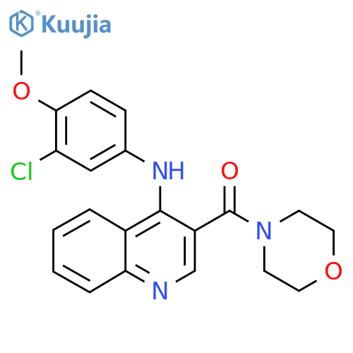 N-(3-chloro-4-methoxyphenyl)-3-(morpholine-4-carbonyl)quinolin-4-amine structure