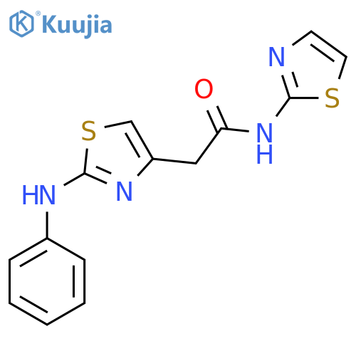 2-[2-(phenylamino)-1,3-thiazol-4-yl]-N-(1,3-thiazol-2-yl)acetamide structure