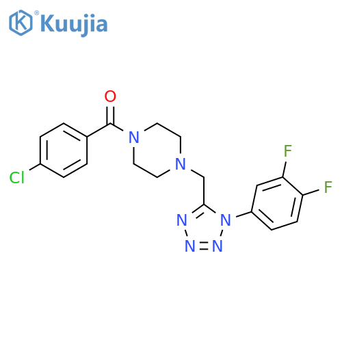 1-(4-chlorobenzoyl)-4-{[1-(3,4-difluorophenyl)-1H-1,2,3,4-tetrazol-5-yl]methyl}piperazine structure