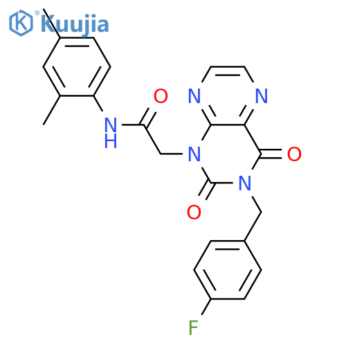N-(2,4-dimethylphenyl)-2-{3-[(4-fluorophenyl)methyl]-2,4-dioxo-1,2,3,4-tetrahydropteridin-1-yl}acetamide structure