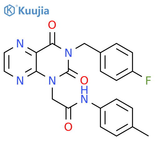 2-{3-[(4-fluorophenyl)methyl]-2,4-dioxo-1,2,3,4-tetrahydropteridin-1-yl}-N-(4-methylphenyl)acetamide structure
