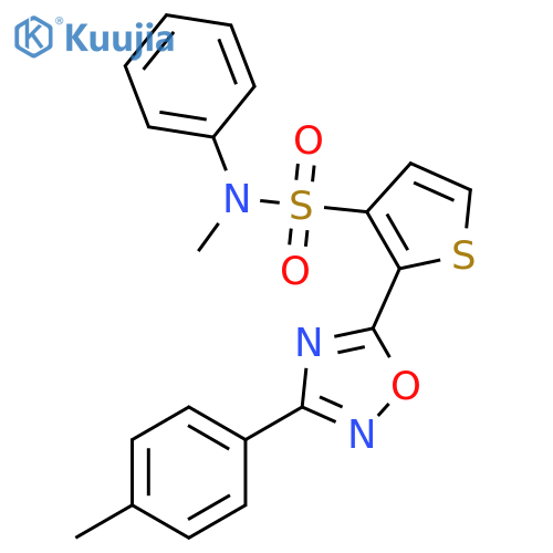 N-methyl-2-[3-(4-methylphenyl)-1,2,4-oxadiazol-5-yl]-N-phenylthiophene-3-sulfonamide structure