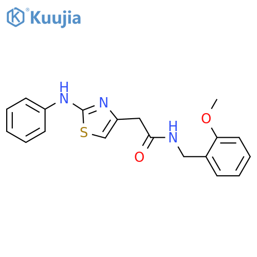 N-[(2-methoxyphenyl)methyl]-2-[2-(phenylamino)-1,3-thiazol-4-yl]acetamide structure