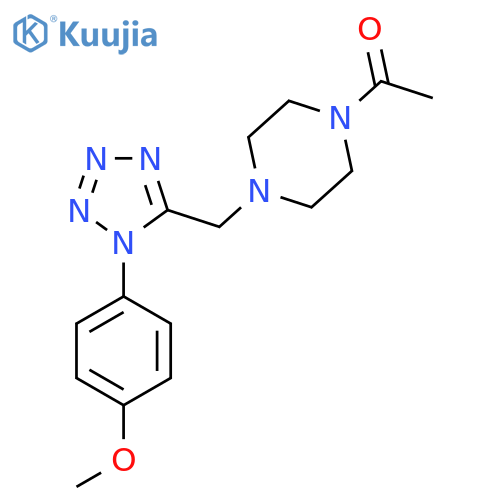 1-(4-{[1-(4-methoxyphenyl)-1H-1,2,3,4-tetrazol-5-yl]methyl}piperazin-1-yl)ethan-1-one structure