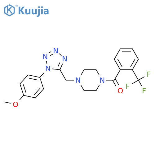 1-{[1-(4-methoxyphenyl)-1H-1,2,3,4-tetrazol-5-yl]methyl}-4-[2-(trifluoromethyl)benzoyl]piperazine structure