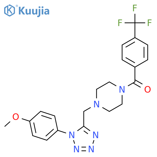 1-{[1-(4-methoxyphenyl)-1H-1,2,3,4-tetrazol-5-yl]methyl}-4-[4-(trifluoromethyl)benzoyl]piperazine structure