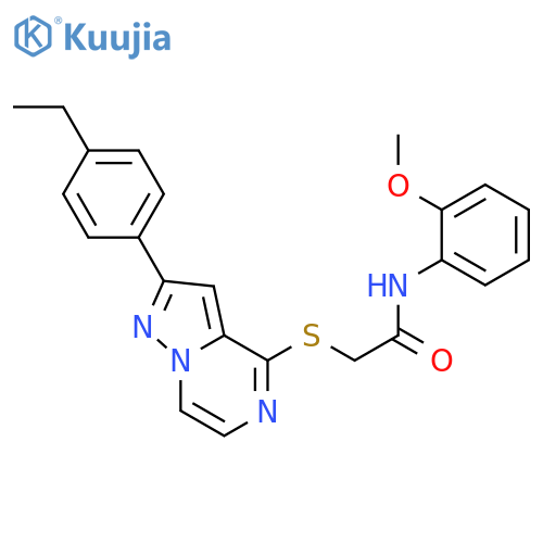 2-{[2-(4-ethylphenyl)pyrazolo[1,5-a]pyrazin-4-yl]sulfanyl}-N-(2-methoxyphenyl)acetamide structure