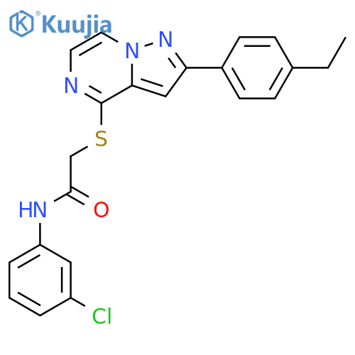 N-(3-chlorophenyl)-2-{[2-(4-ethylphenyl)pyrazolo[1,5-a]pyrazin-4-yl]sulfanyl}acetamide structure