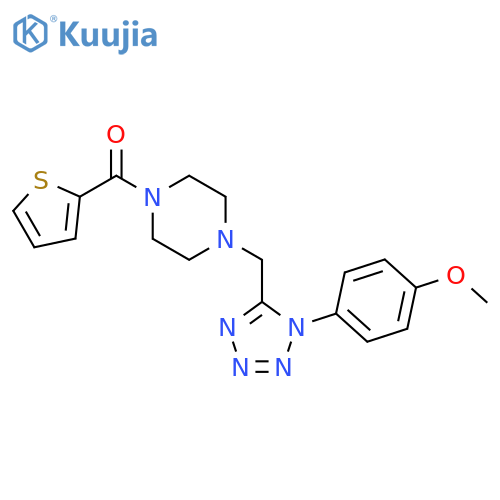 1-{[1-(4-methoxyphenyl)-1H-1,2,3,4-tetrazol-5-yl]methyl}-4-(thiophene-2-carbonyl)piperazine structure