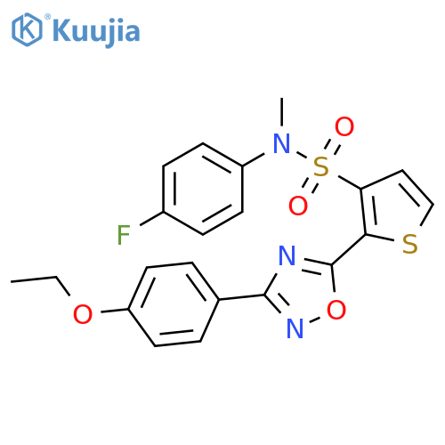 2-[3-(4-ethoxyphenyl)-1,2,4-oxadiazol-5-yl]-N-(4-fluorophenyl)-N-methylthiophene-3-sulfonamide structure