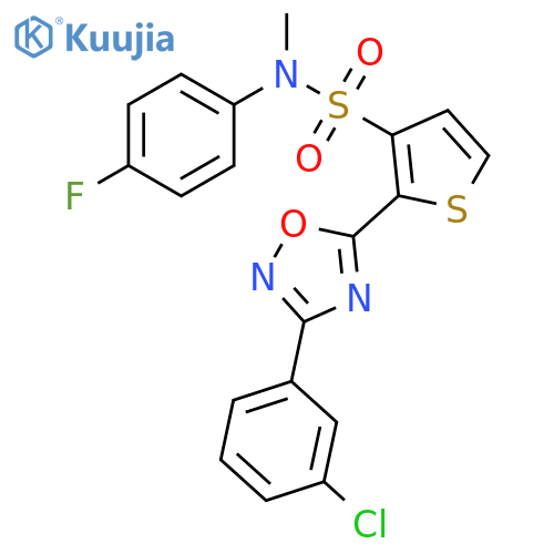 2-[3-(3-chlorophenyl)-1,2,4-oxadiazol-5-yl]-N-(4-fluorophenyl)-N-methylthiophene-3-sulfonamide structure