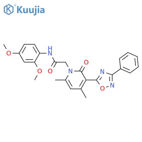 N-(2,4-dimethoxyphenyl)-2-[4,6-dimethyl-2-oxo-3-(3-phenyl-1,2,4-oxadiazol-5-yl)-1,2-dihydropyridin-1-yl]acetamide structure