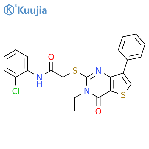 N-(2-chlorophenyl)-2-({3-ethyl-4-oxo-7-phenyl-3H,4H-thieno[3,2-d]pyrimidin-2-yl}sulfanyl)acetamide structure