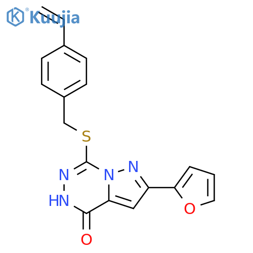 7-{[(4-ethenylphenyl)methyl]sulfanyl}-2-(furan-2-yl)-4H,5H-pyrazolo[1,5-d][1,2,4]triazin-4-one structure