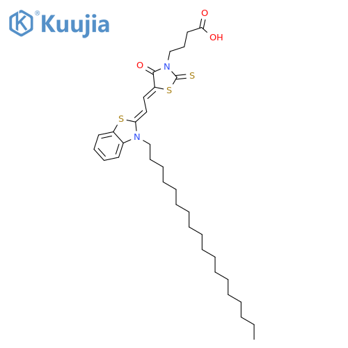 3-Thiazolidinebutanoic acid, 5-[(3-octadecyl-2(3H)-benzothiazolylidene)ethylidene]-4-oxo-2-thioxo- structure