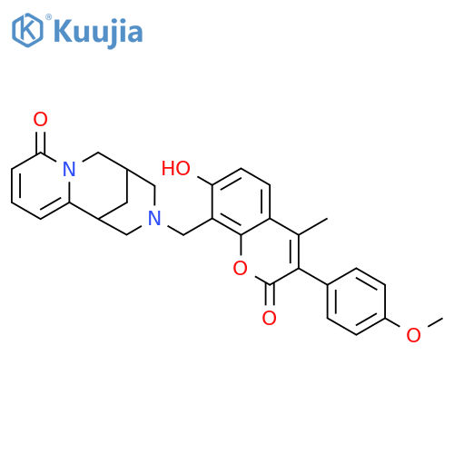 11-{[7-hydroxy-3-(4-methoxyphenyl)-4-methyl-2-oxo-2H-chromen-8-yl]methyl}-7,11-diazatricyclo[7.3.1.0^{2,7}]trideca-2,4-dien-6-one structure