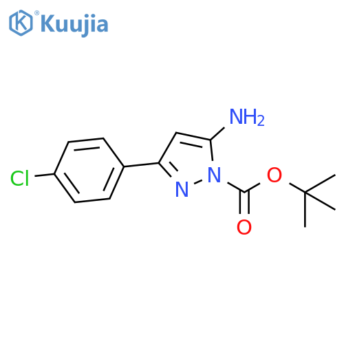 tert-butyl 5-amino-3-(4-chlorophenyl)-1H-pyrazole-1-carboxylate structure