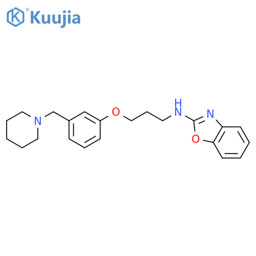 N-[3-[3-(piperidin-1-ylmethyl)phenoxy]propyl]-1,3-benzoxazol-2-amine structure