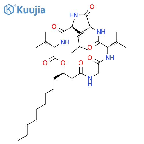 Cyclo[L-alanyl-L-valyl-(3R)-3-hydroxydodecanoylglycyl-L-valyl-D-leucyl] structure