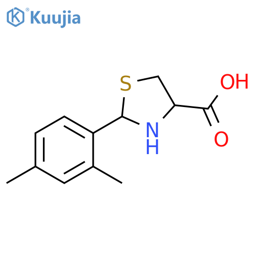 2-(2,4-dimethylphenyl)-1,3-thiazolidine-4-carboxylic acid structure