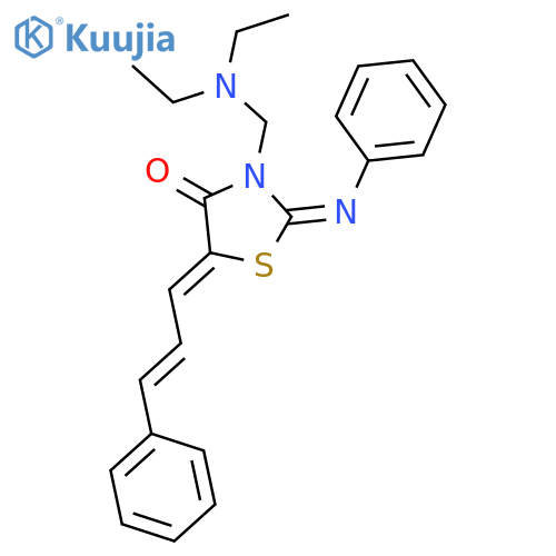 4-Thiazolidinone,3-[(diethylamino)methyl]-2-(phenylimino)-5-(3-phenyl-2-propen-1-ylidene)- structure