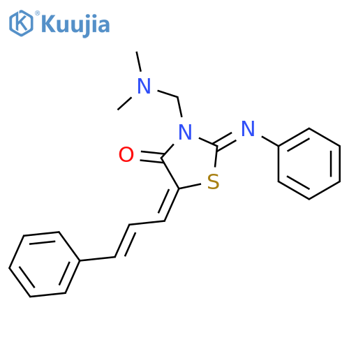 4-Thiazolidinone,3-[(dimethylamino)methyl]-2-(phenylimino)-5-(3-phenyl-2-propen-1-ylidene)- structure