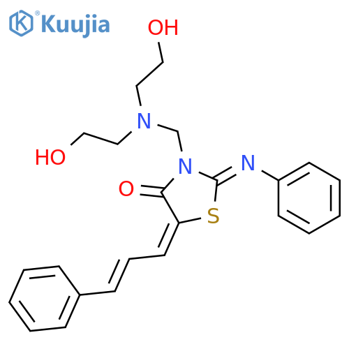 4-Thiazolidinone,3-[[bis(2-hydroxyethyl)amino]methyl]-2-(phenylimino)-5-(3-phenyl-2-propen-1-ylidene)- structure