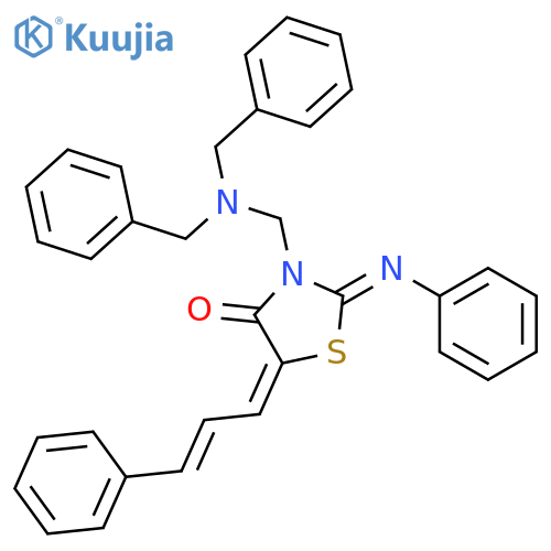 4-Thiazolidinone,3-[[bis(phenylmethyl)amino]methyl]-2-(phenylimino)-5-(3-phenyl-2-propen-1-ylidene)- structure