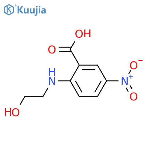 2-(2-Hydroxy-ethylamino)-5-nitro-benzoic acid structure