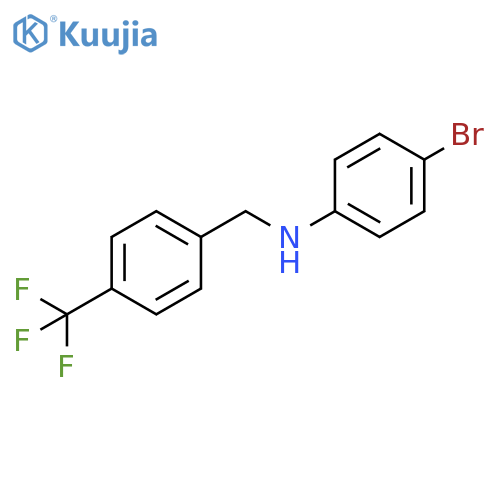 4-bromo-N-{4-(trifluoromethyl)phenylmethyl}aniline structure