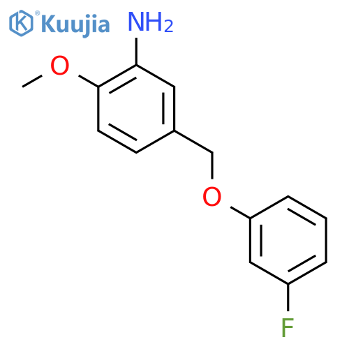 5-(3-Fluorophenoxymethyl)-2-methoxyaniline structure